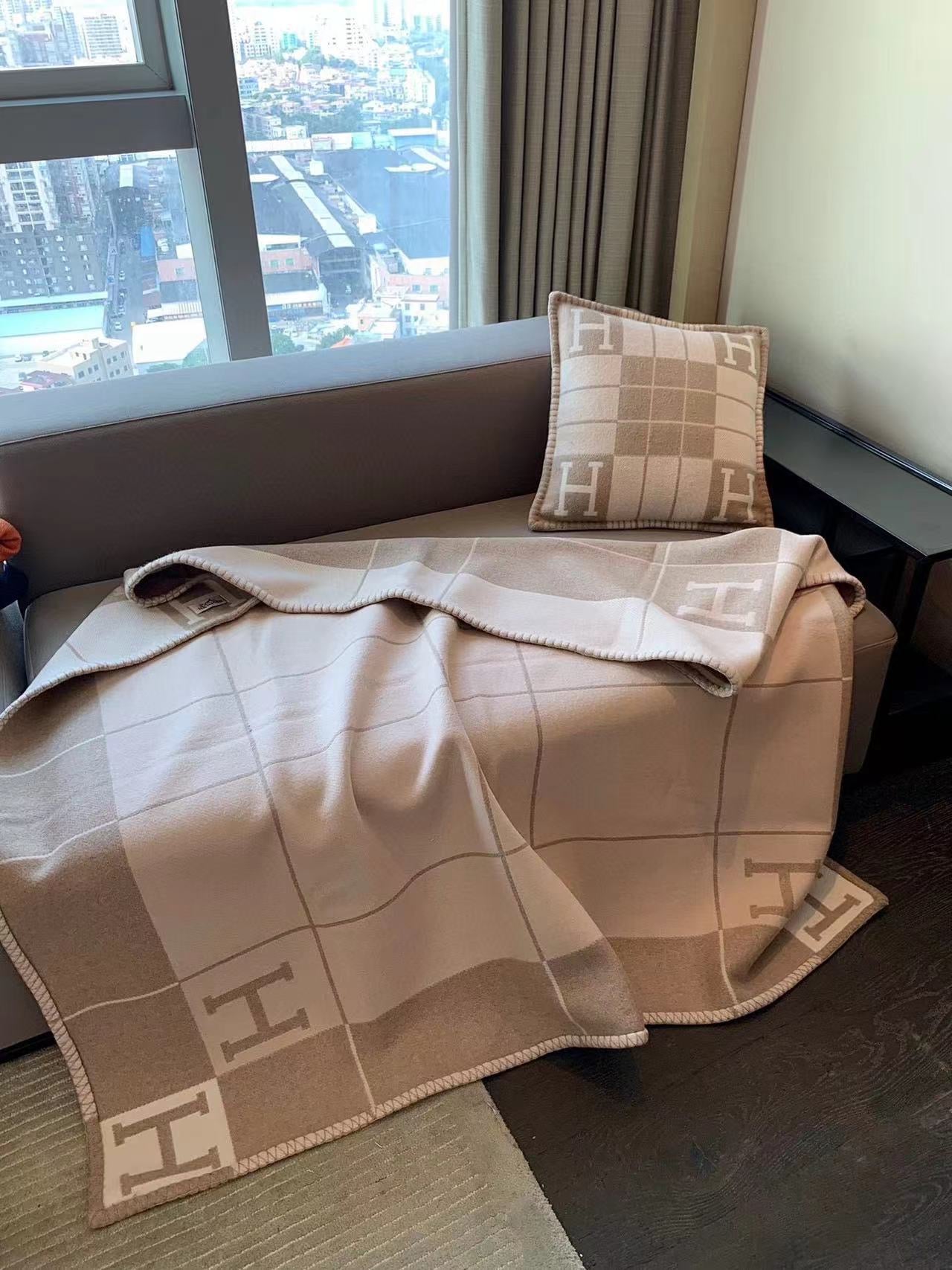 Hermes blanket and pillow