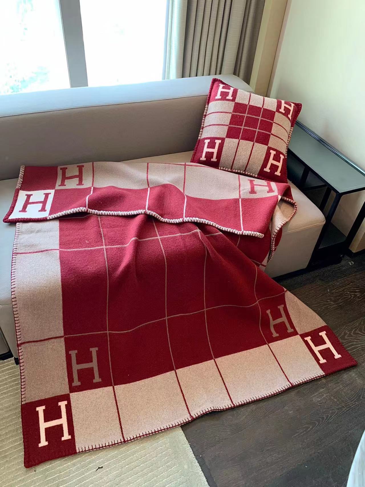 Hermes blanket and pillow